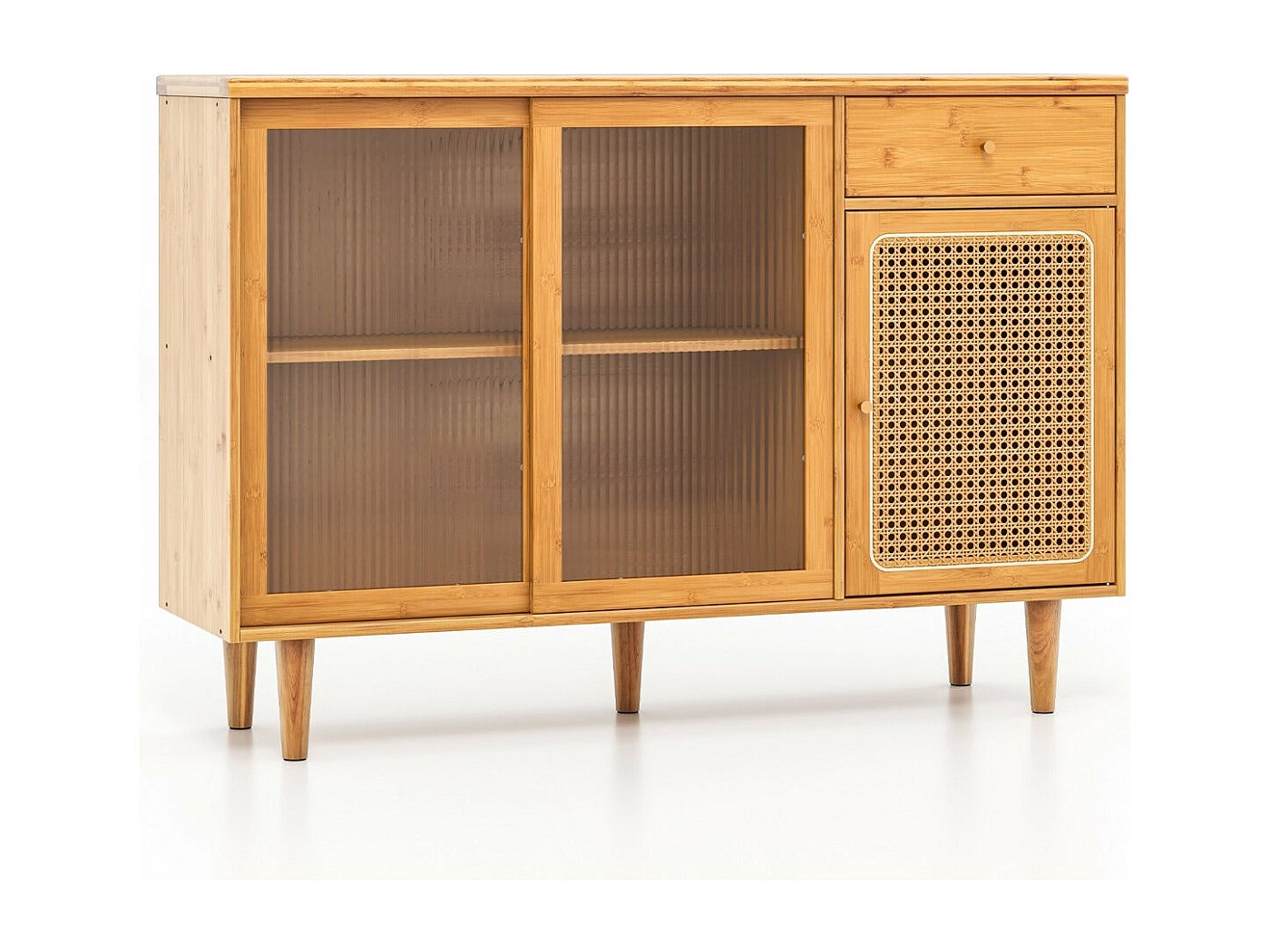 Credenza 2 ante Selma bianco e marrone 132,5cm