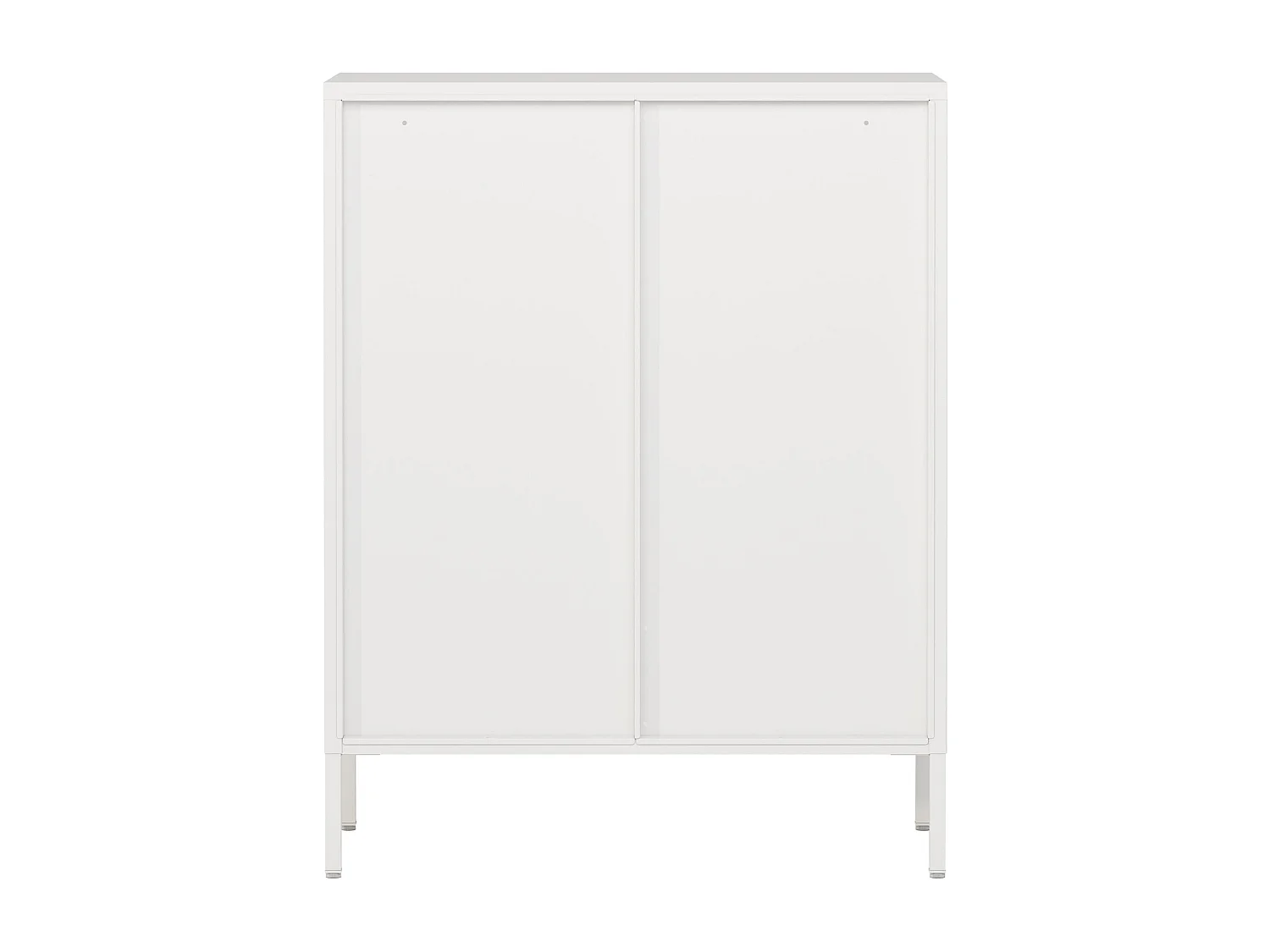 Aparador de metal com portas de vidro vidro temperado em aço 102 x 80 x 40 cm branco 03_0006607