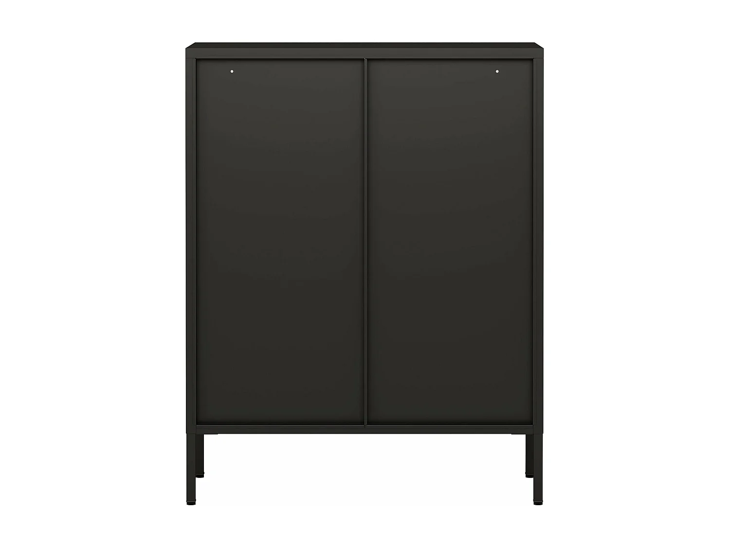 Credenza in metallo con ante in vetro acciaio vetro temperato 102 x 80 x 40 cm nero 03_0006608