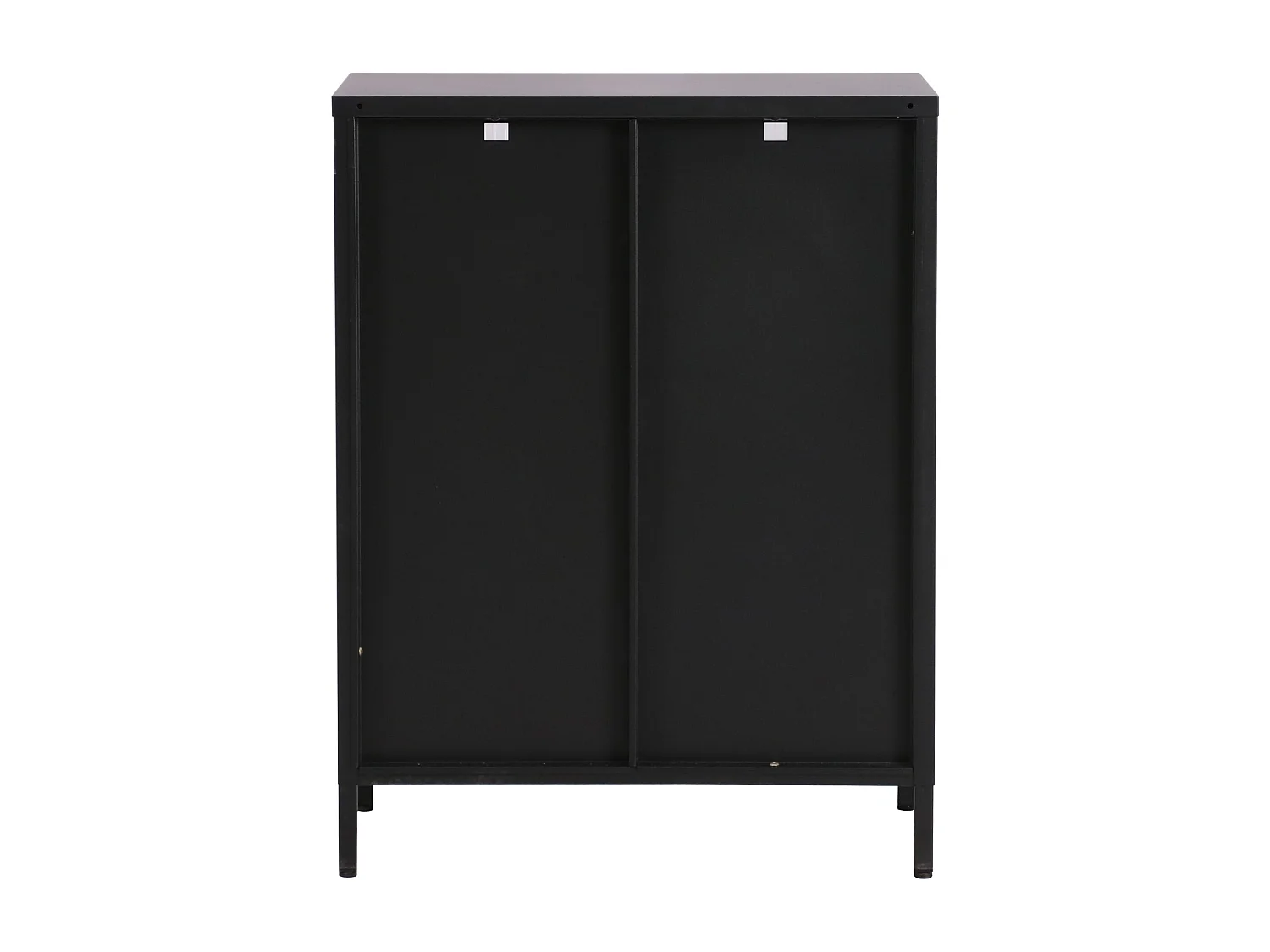 Aparador de aço de vidro ondulado 84 x 64 x 35 cm preto 03_0006612