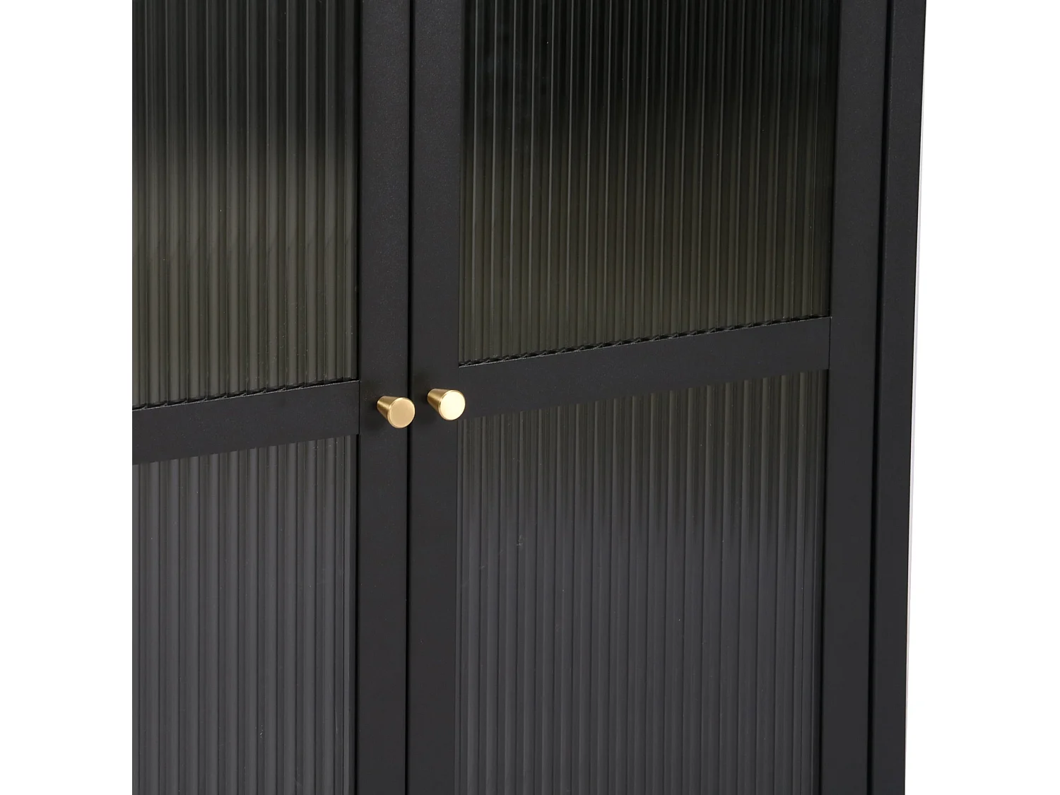 Aparador de aço de vidro ondulado 84 x 64 x 35 cm preto 03_0006612