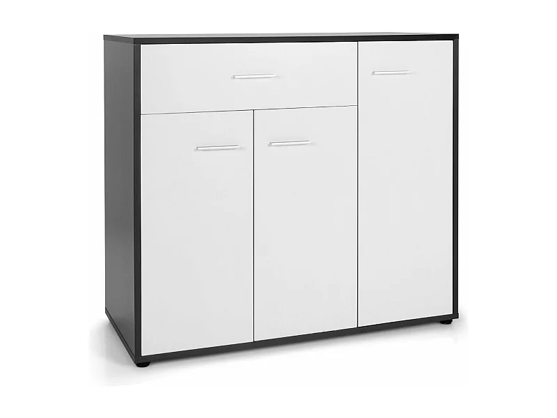 Buffet moderne placard de cuisine avec dispositif anti-renversement et étagère réglable armoire de rangement latérale à 3 portes grand tiroir 20_0007959