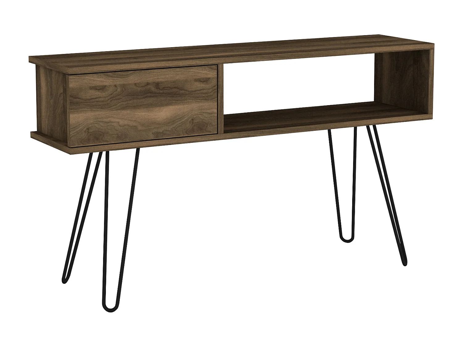 Lowboard Lara mit Metallfüße Walnuss