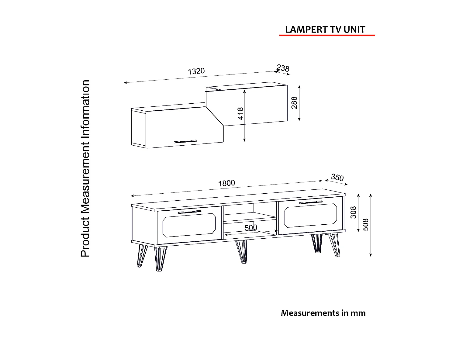 Wohnwand Lampert Walnuss Marmor Optik