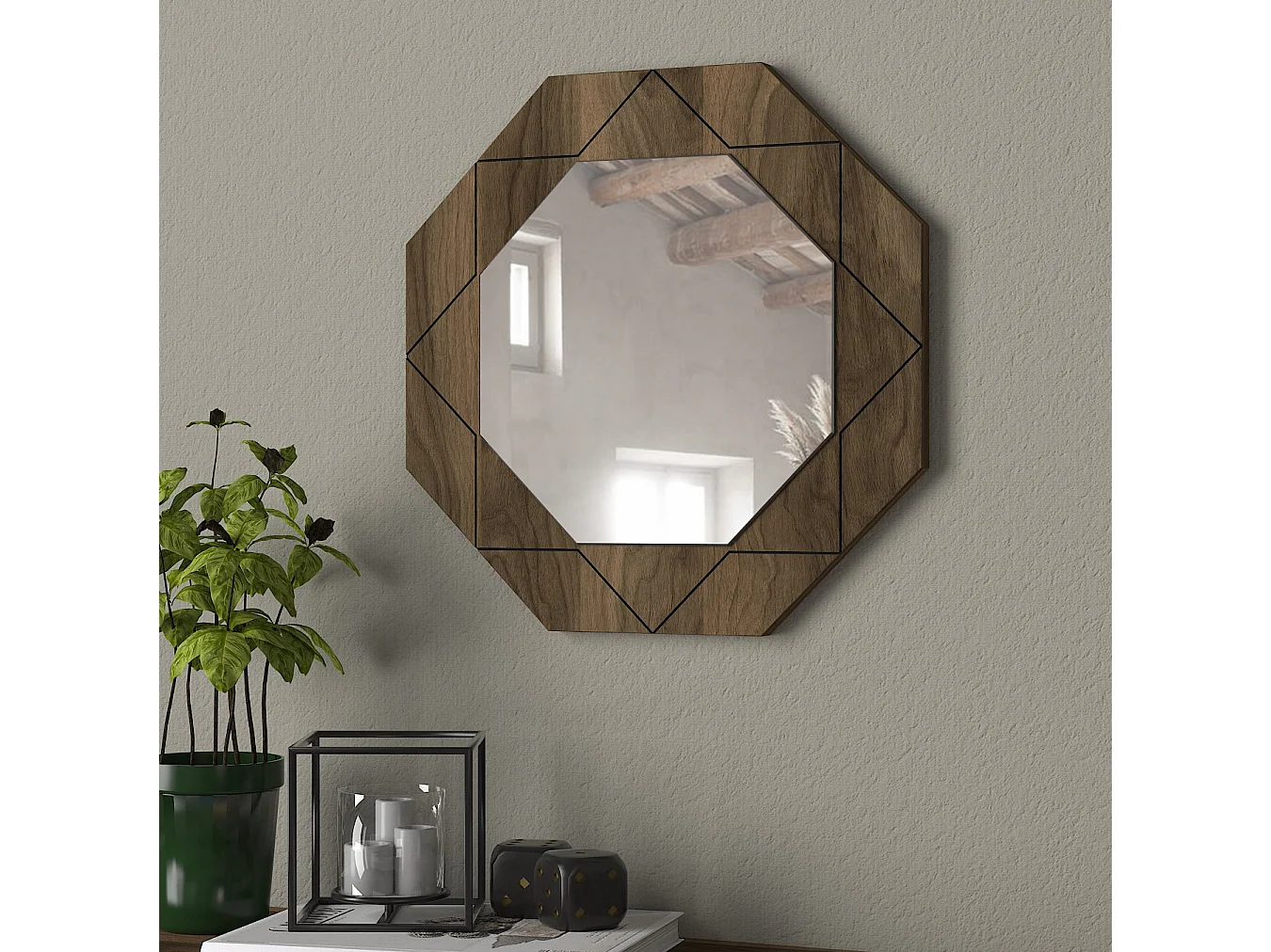 Spiegel Pablo Walnuss