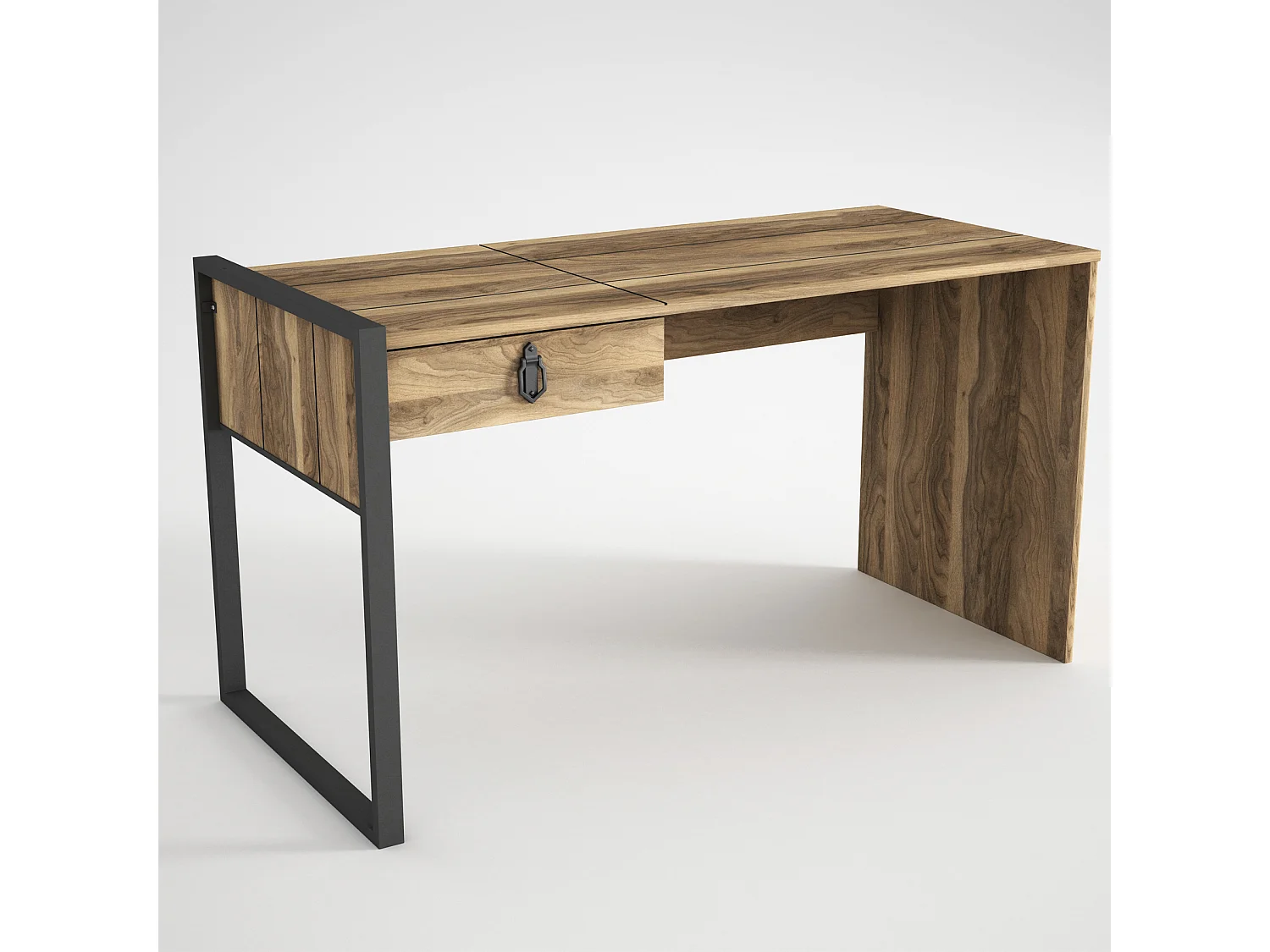 Schreibtisch Lost mit Metallfüße Walnuss