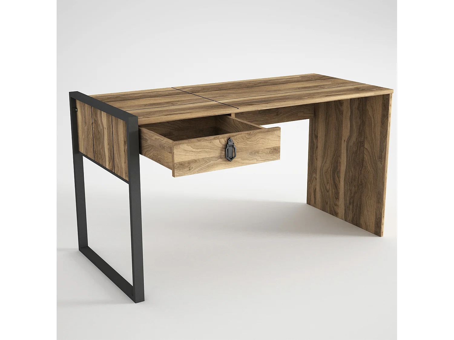 Schreibtisch Lost mit Metallfüße Walnuss