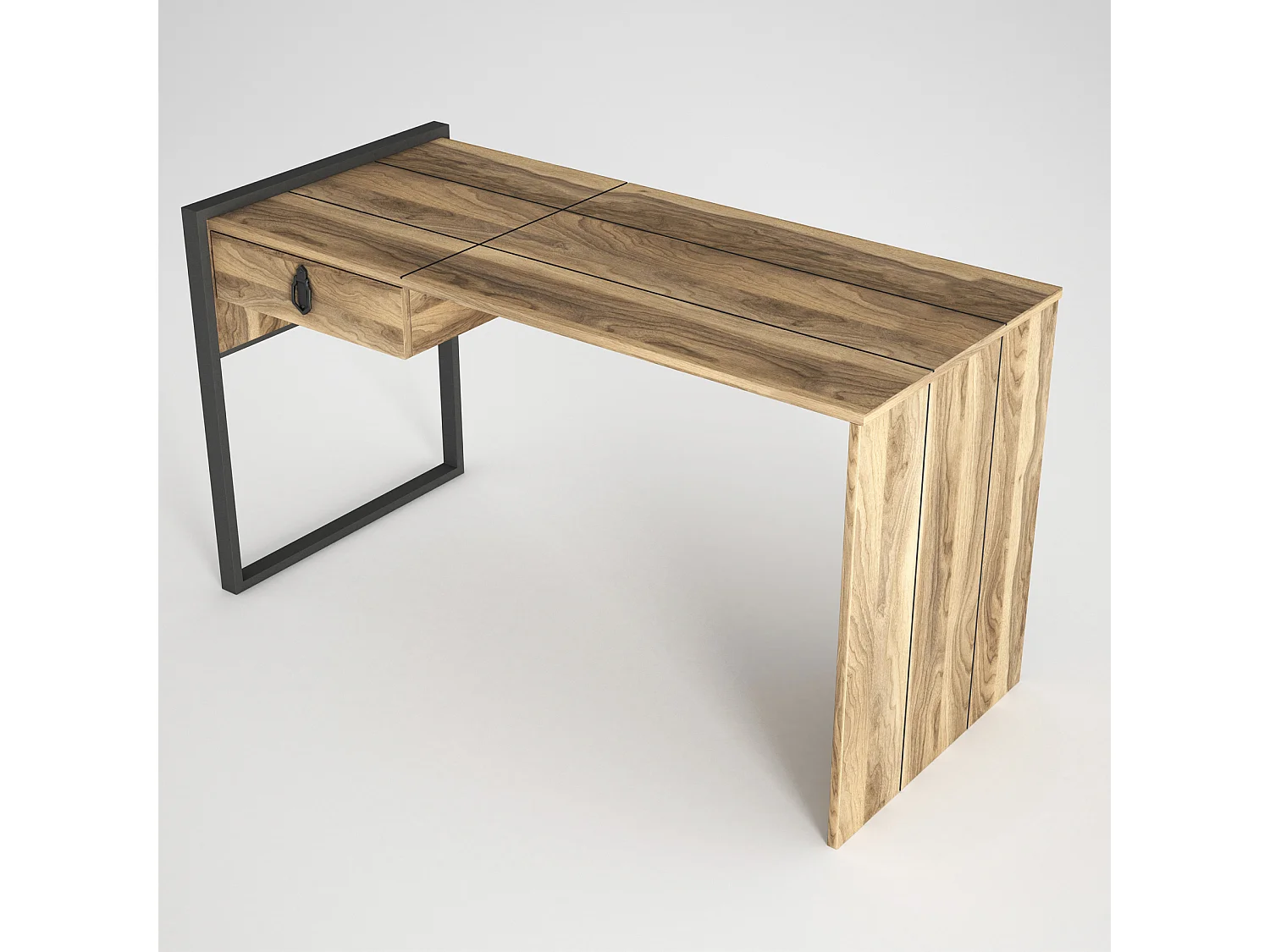 Schreibtisch Lost mit Metallfüße Walnuss