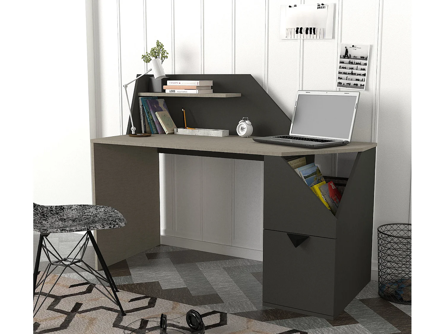 Schreibtisch Gusto Grau Anthrazit