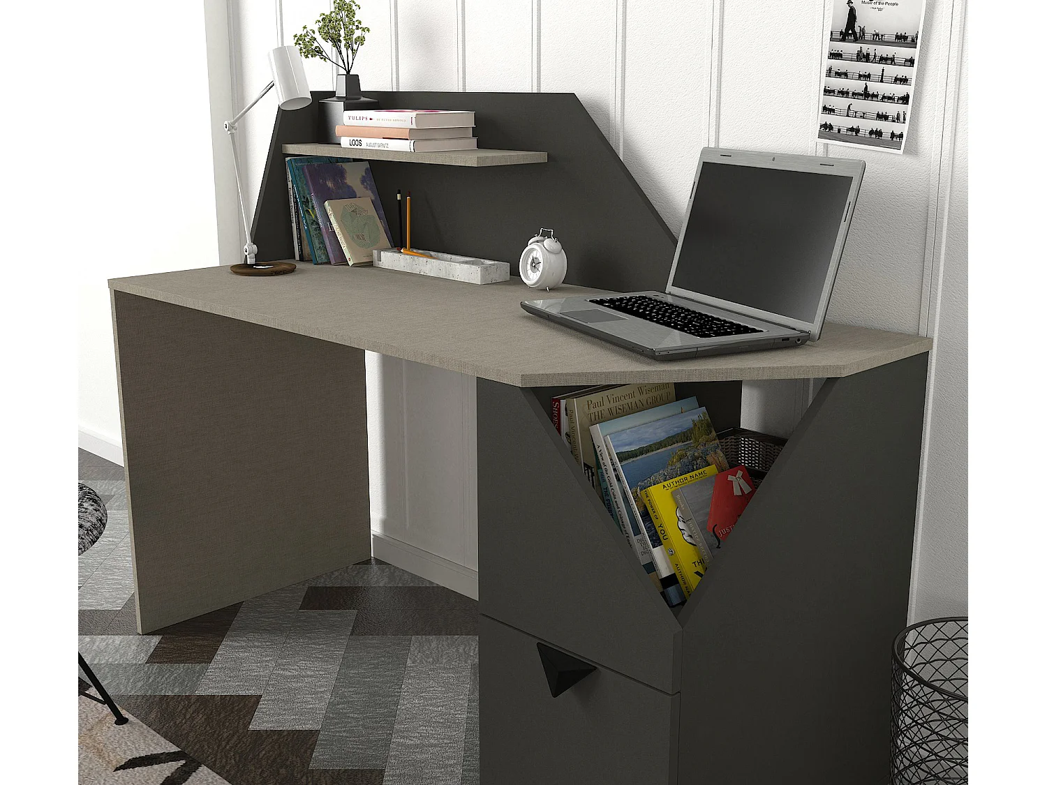 Schreibtisch Gusto Grau Anthrazit