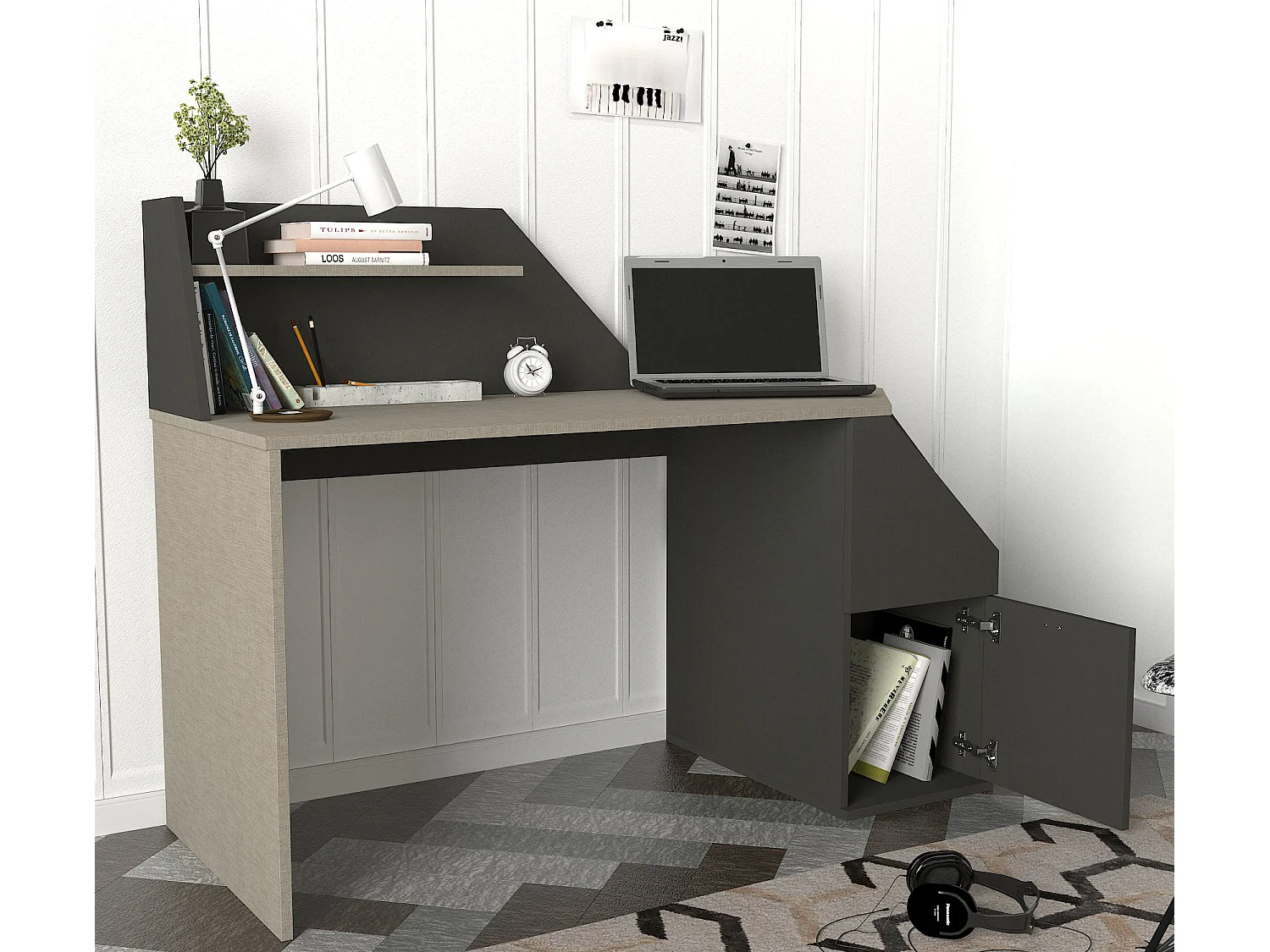 Schreibtisch Gusto Grau Anthrazit
