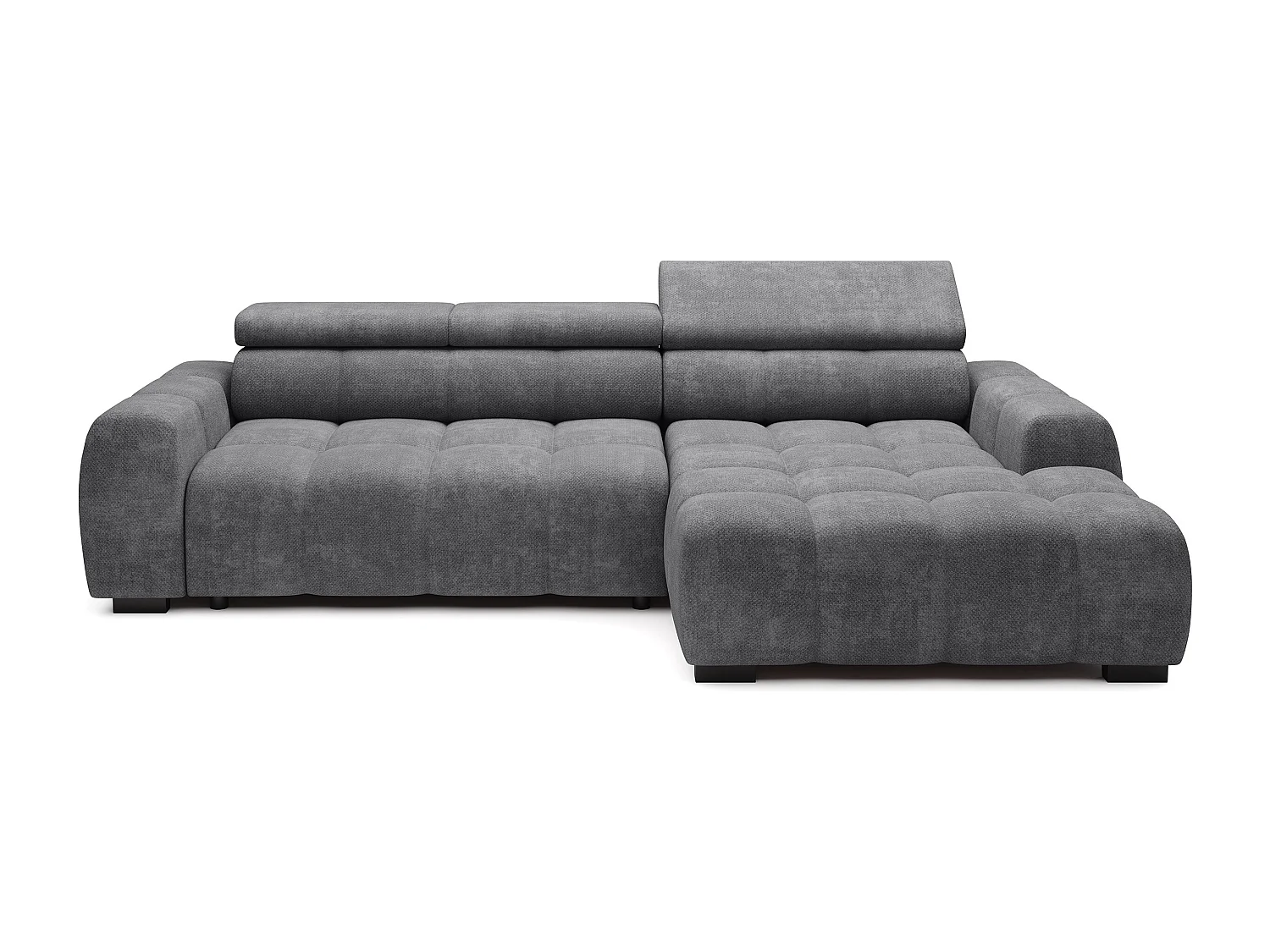 Canapé OMBO – moderne, siège réglable, sans fonction couchage, Eden, disposition droite, 285x168x97 cm, couleur gris anthracite