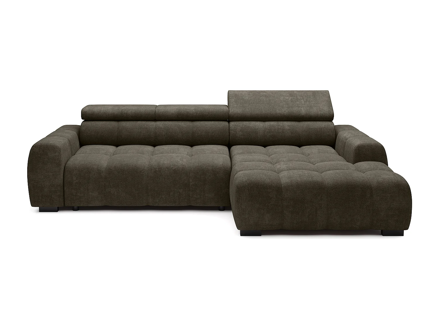 Canapé OMBO – moderne, siège réglable, sans fonction couchage, Eden, disposition droite, 285x168x97 cm, couleur gris foncé