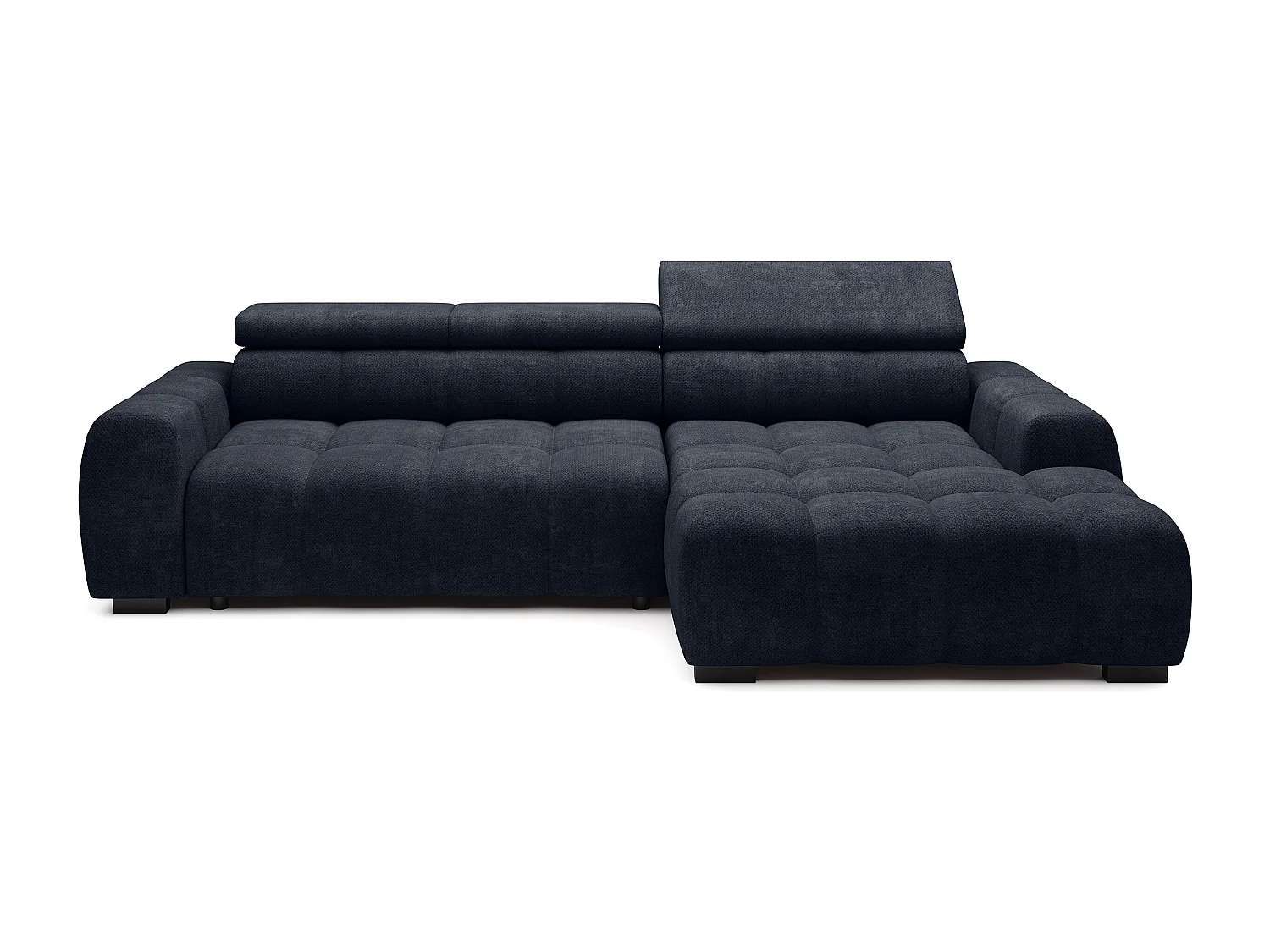 Canapé OMBO – moderne, siège réglable, sans fonction couchage, Eden, disposition droite, 285x168x97 cm, couleur bleu foncé