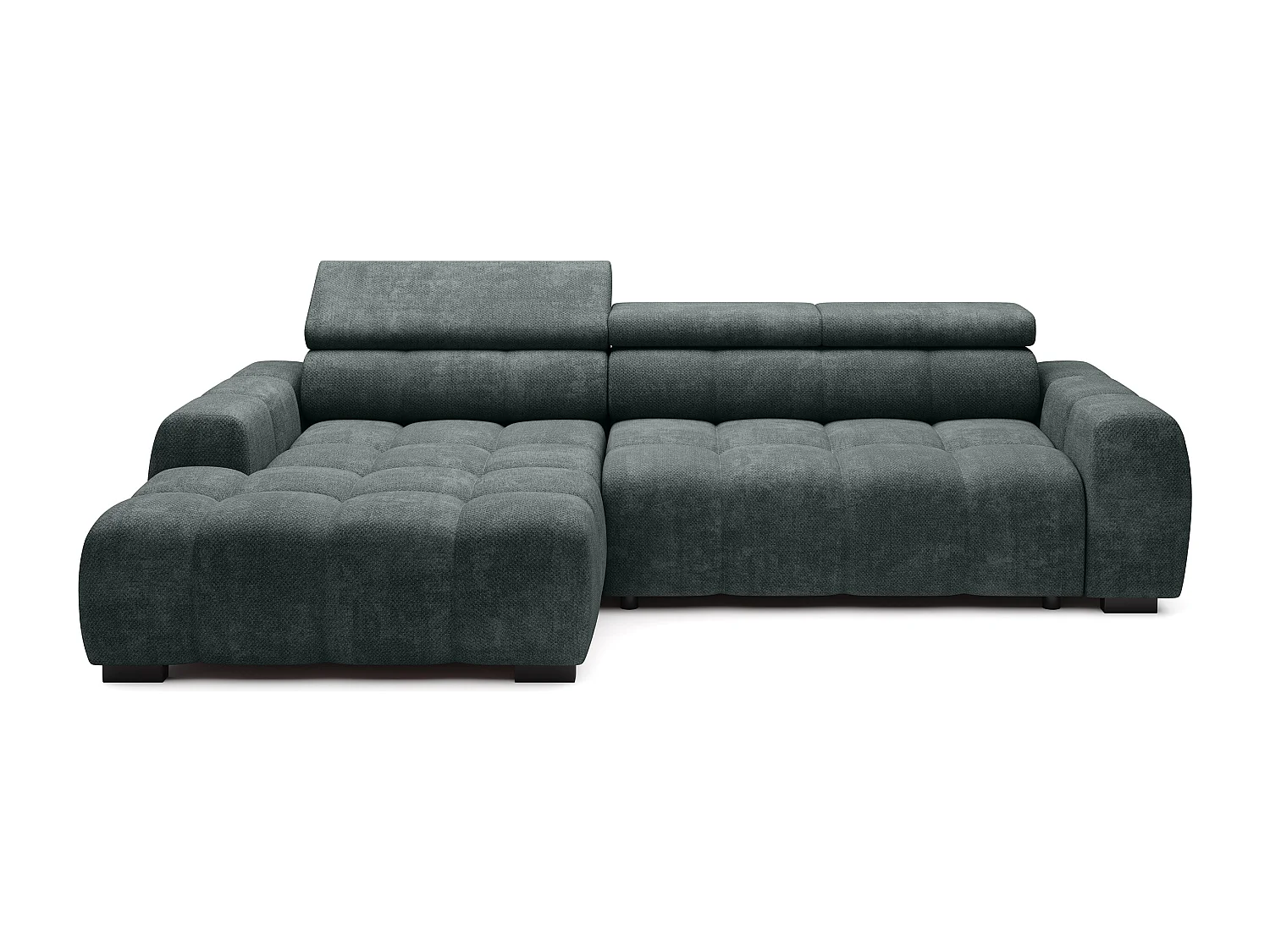 Ecksofa OMBO – modern, verstellbarer Sitz, ohne Schlafplatz, Eden, linke Ausführung, 285x168x97 cm, Farbe Türkis