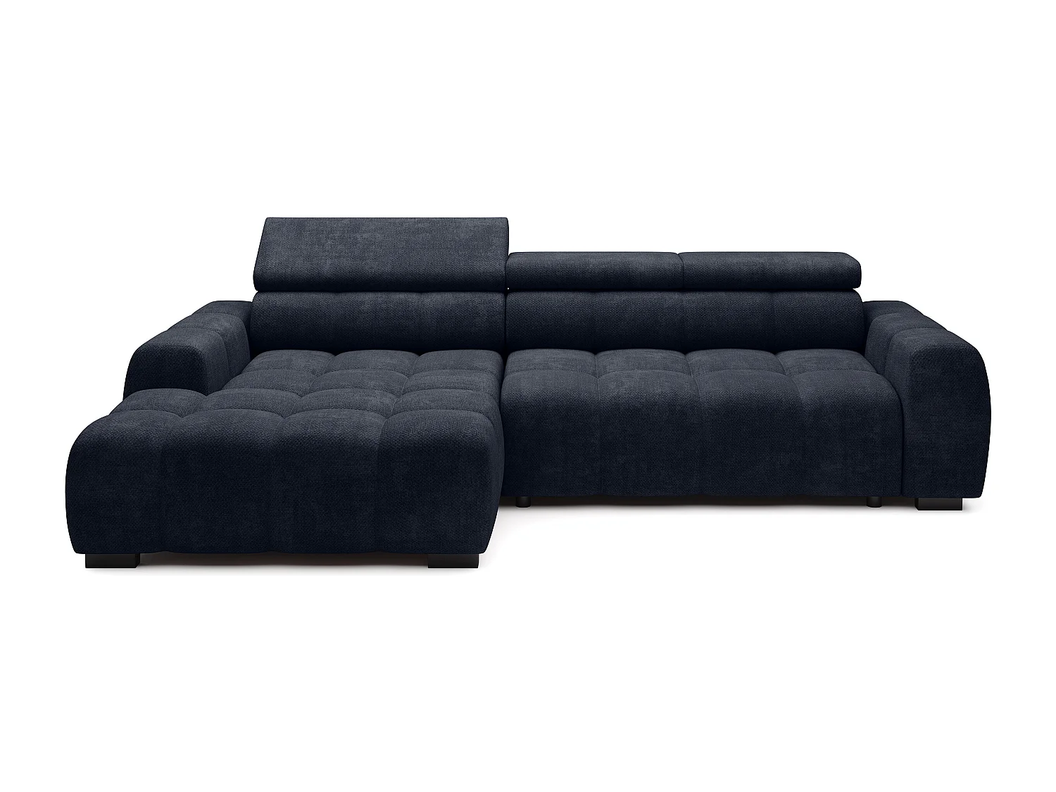 Hoekbank OMBO – modern, verstelbare zitting, zonder slaapfunctie, Eden, linkeropstelling, 285x168x97 cm, kleur donkerblauw