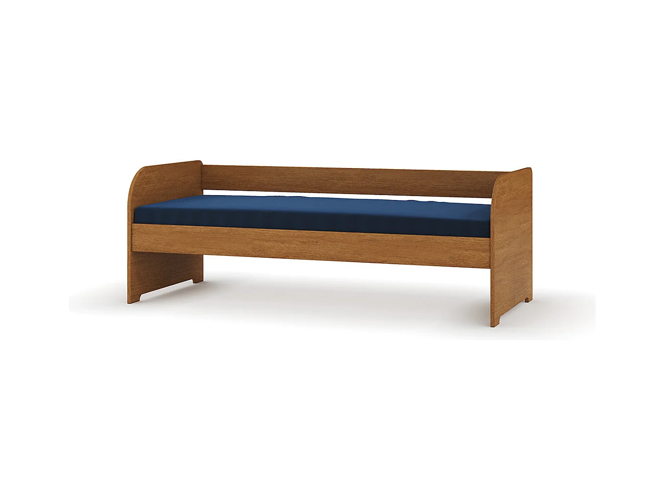 Lit banquette avec matelas 80x200 cm bois massif noisette EZRA