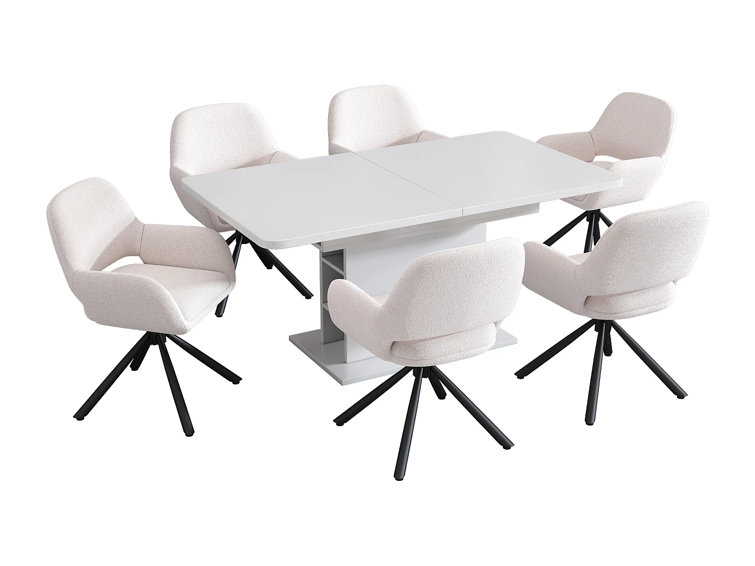 Juego de mesa y sillas de comedor.