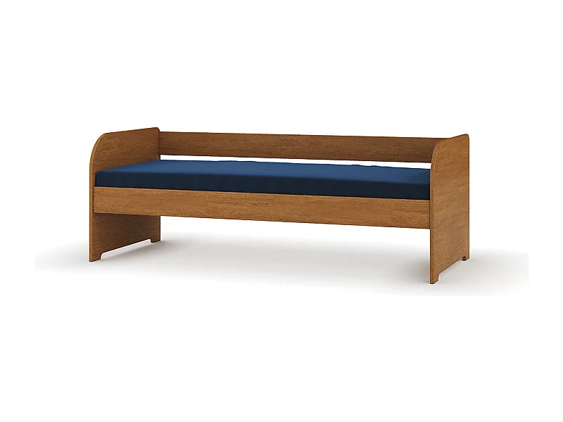 Lit banquette 80x190 cm bois massif noisette EZRA