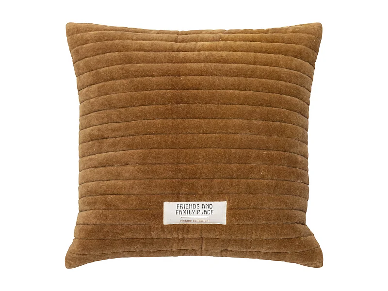 Coussin Déco Matelassé "Family Corner" 45x45cm Ocre