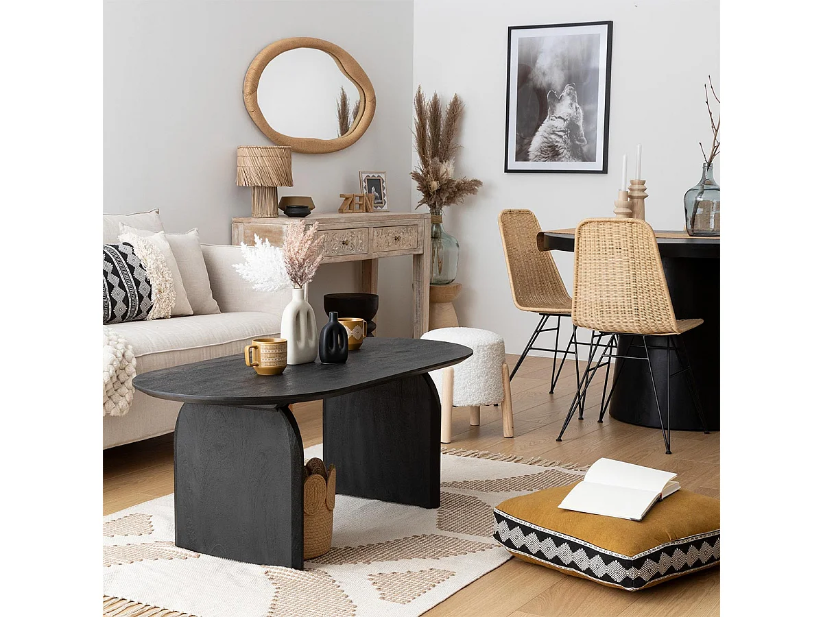 Coussin de Sol Jacquard "Inuit Dreams" 48x48cm Ocre