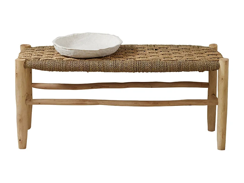 Banc Marocain Doum tressage damier