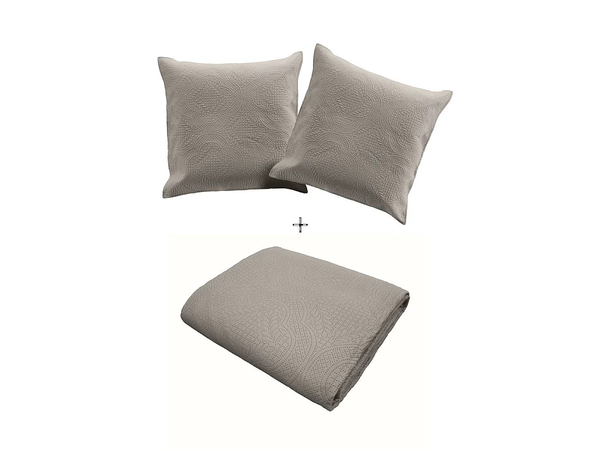 Cubre Cama Acolchado y 2 Fundas de Almohada Romane