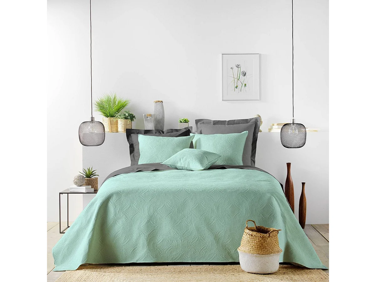 Cubre Cama Acolchado y 2 Fundas de Almohada Romane