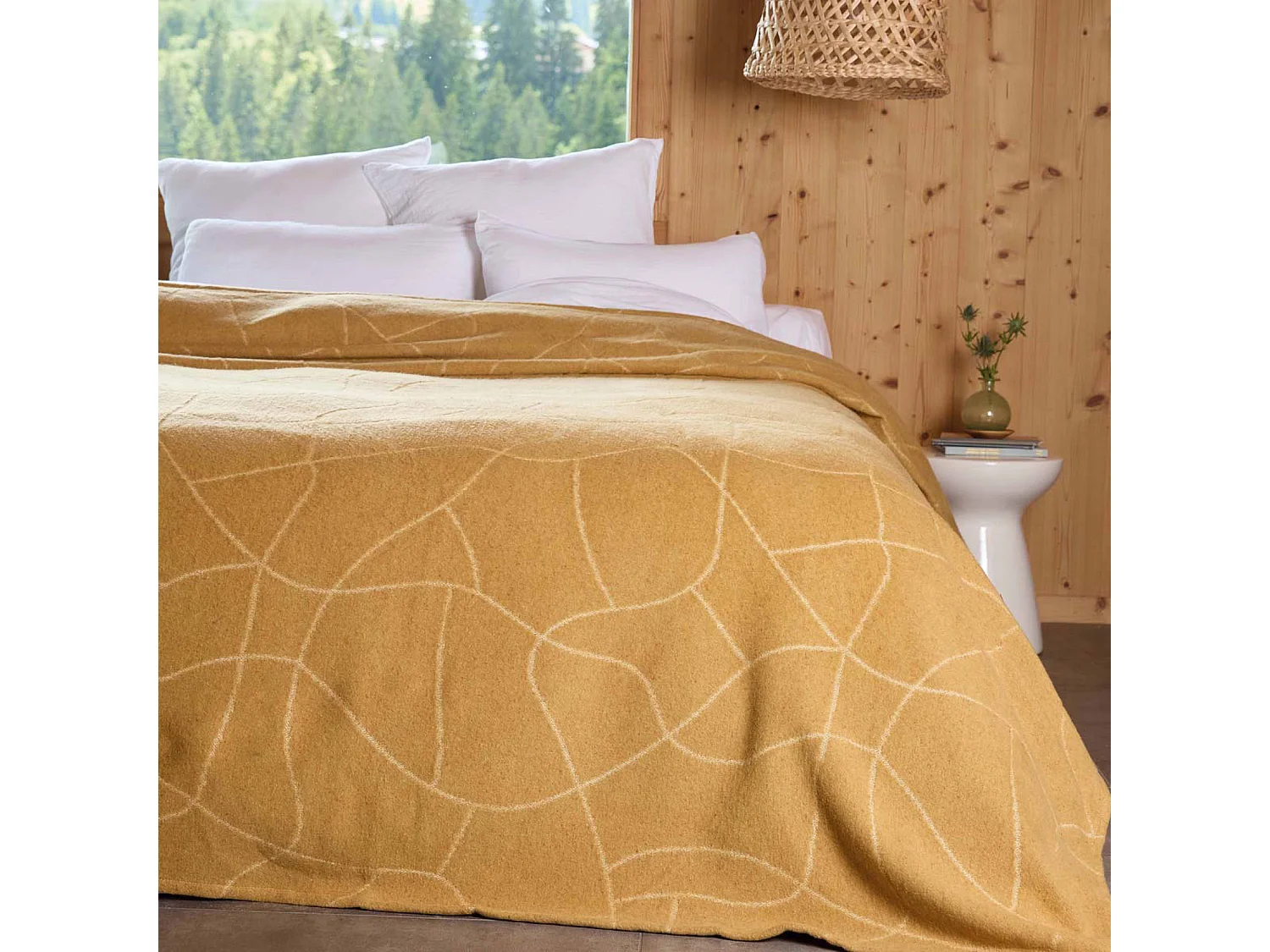 Couverture en laine Jacquard graphique