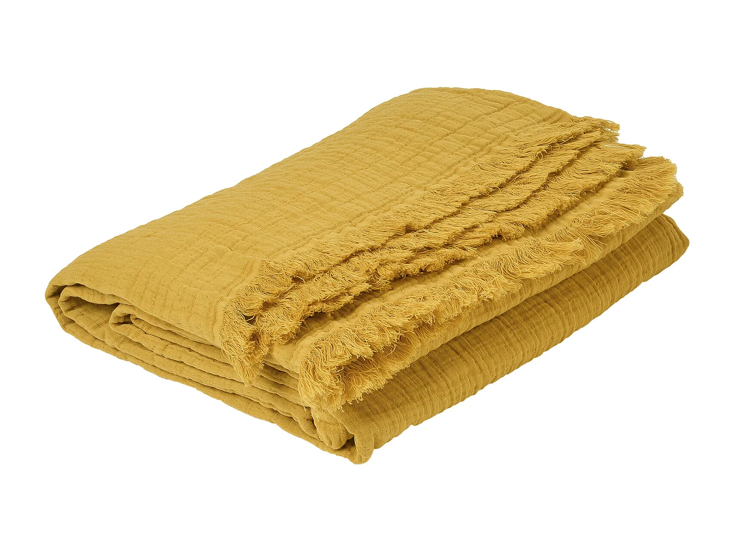 Plaid gaze de coton matelassé