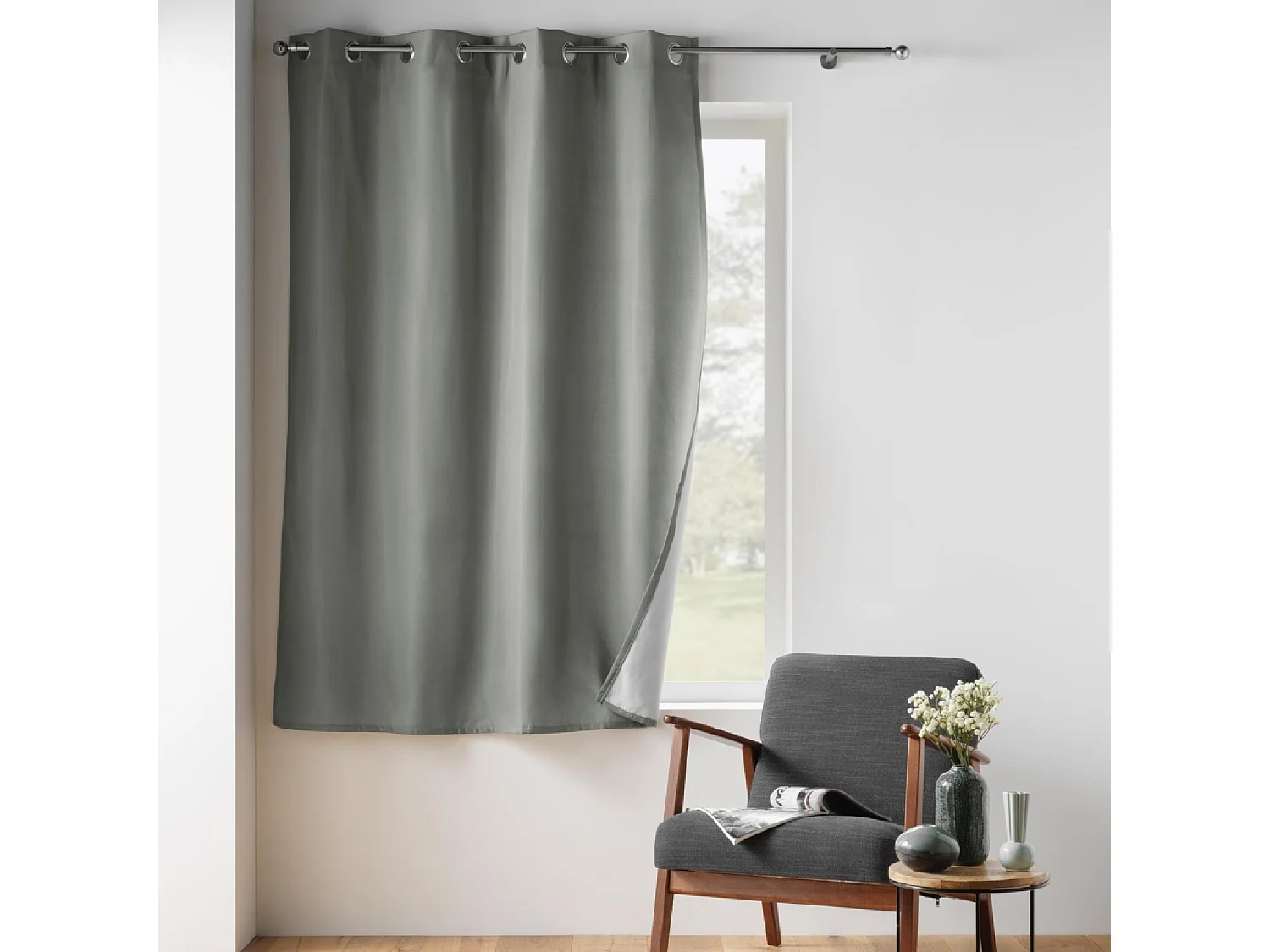 Rideau Isolant Thermique "Micropolar" 135x180cm Gris