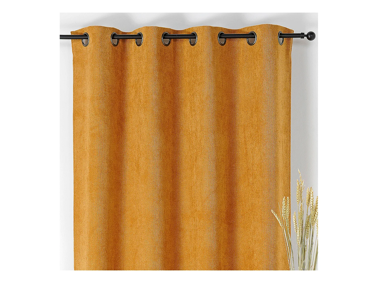 Cortina de Ojales Lisa con Efecto Jaspeado 145 x 260 cm