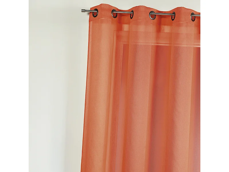 Voilage en étamine uni avec rayures ton sur ton