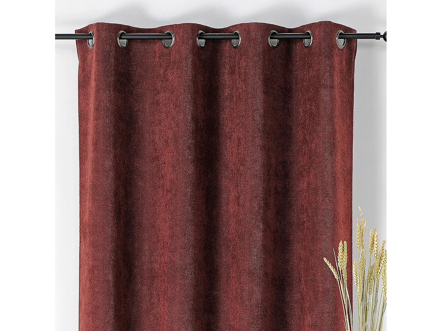 Rideau velours plat à oeillets
