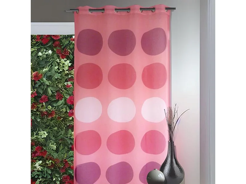 Voilage étamine avec des "Gros Pois"