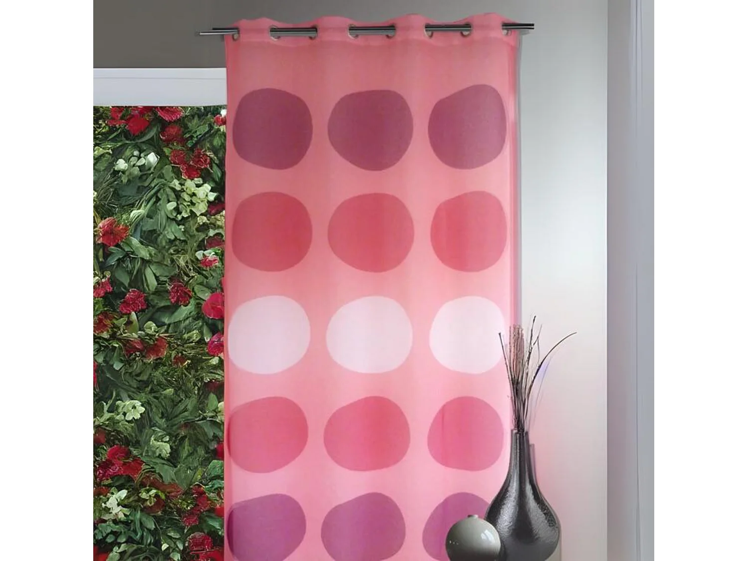 Voilage étamine avec des "Gros Pois"