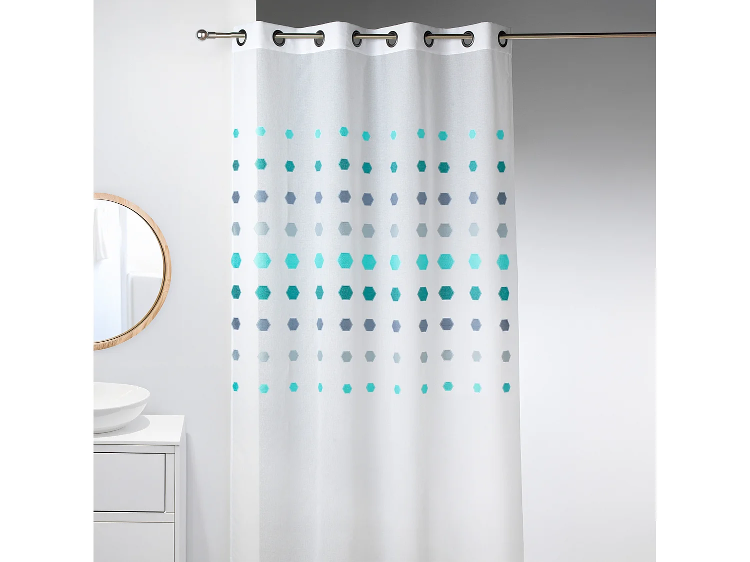 Visillo fantasía de lunares geométricos