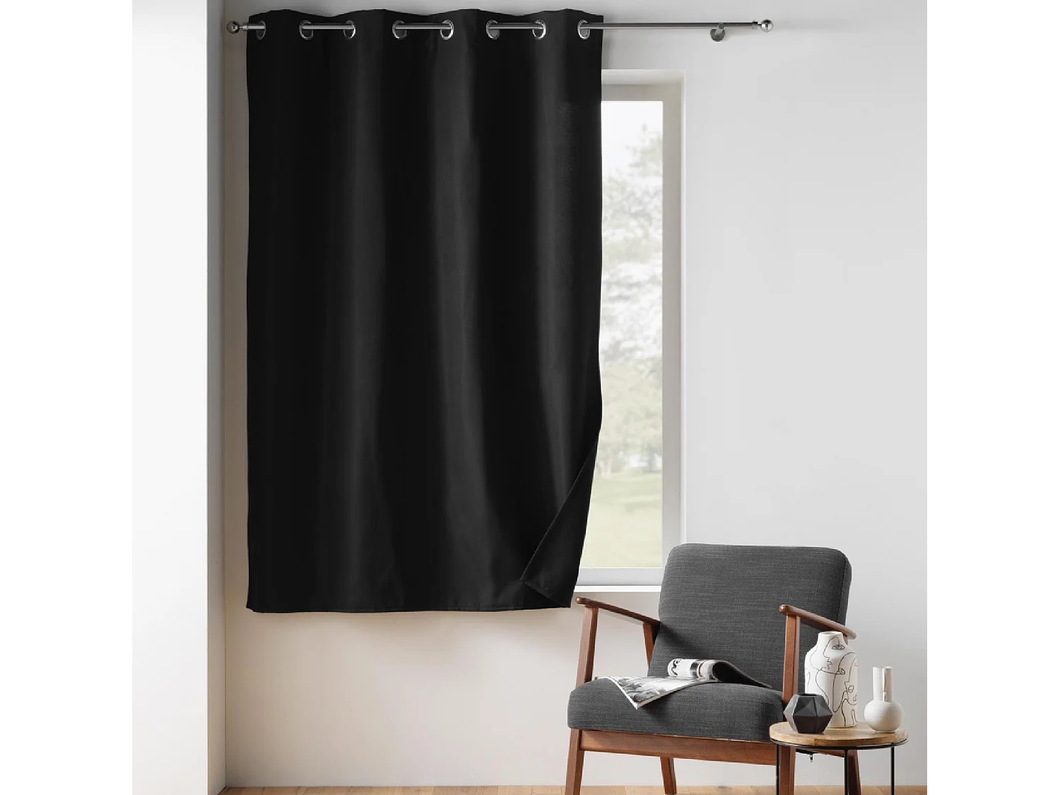 Rideau Isolant Thermique "Micropolar" 135x180cm Noir