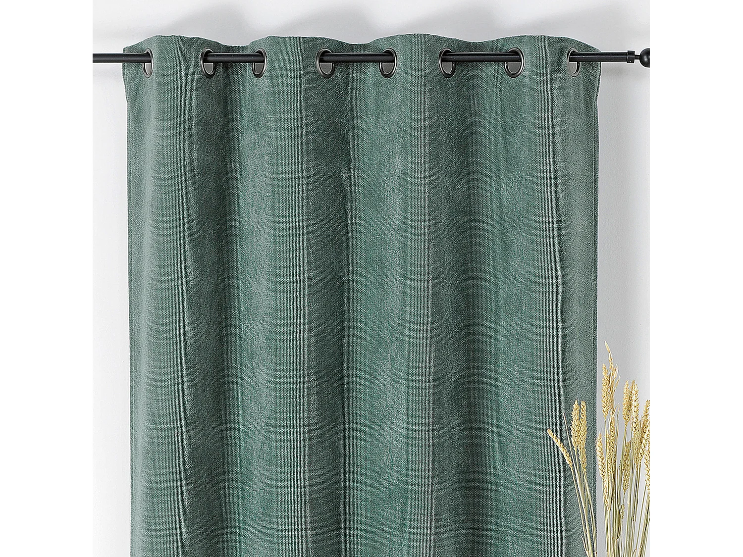 Ösenvorhang Uni mit Mélange-Effekt 145 x 260 cm