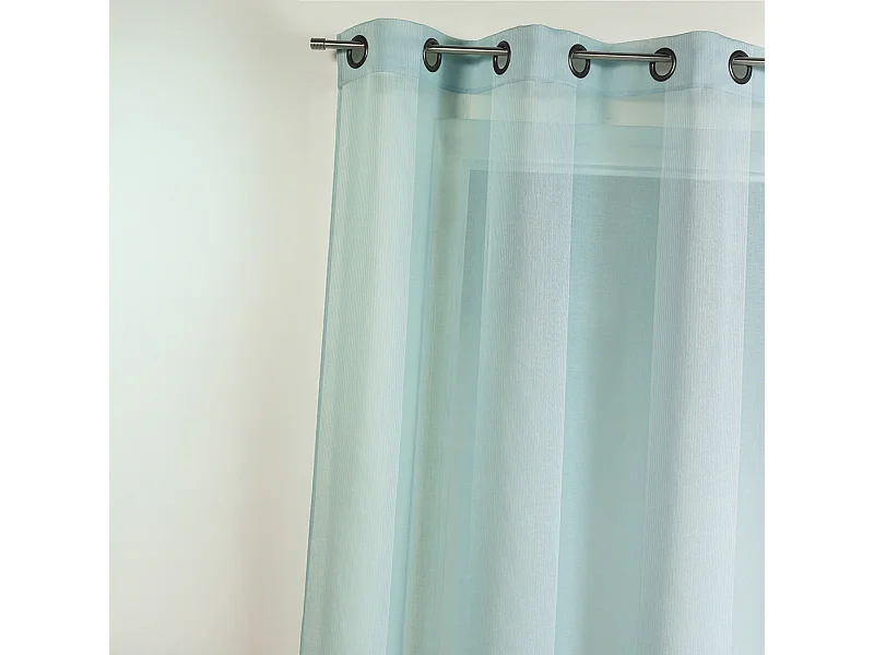 Voilage en étamine uni avec rayures ton sur ton