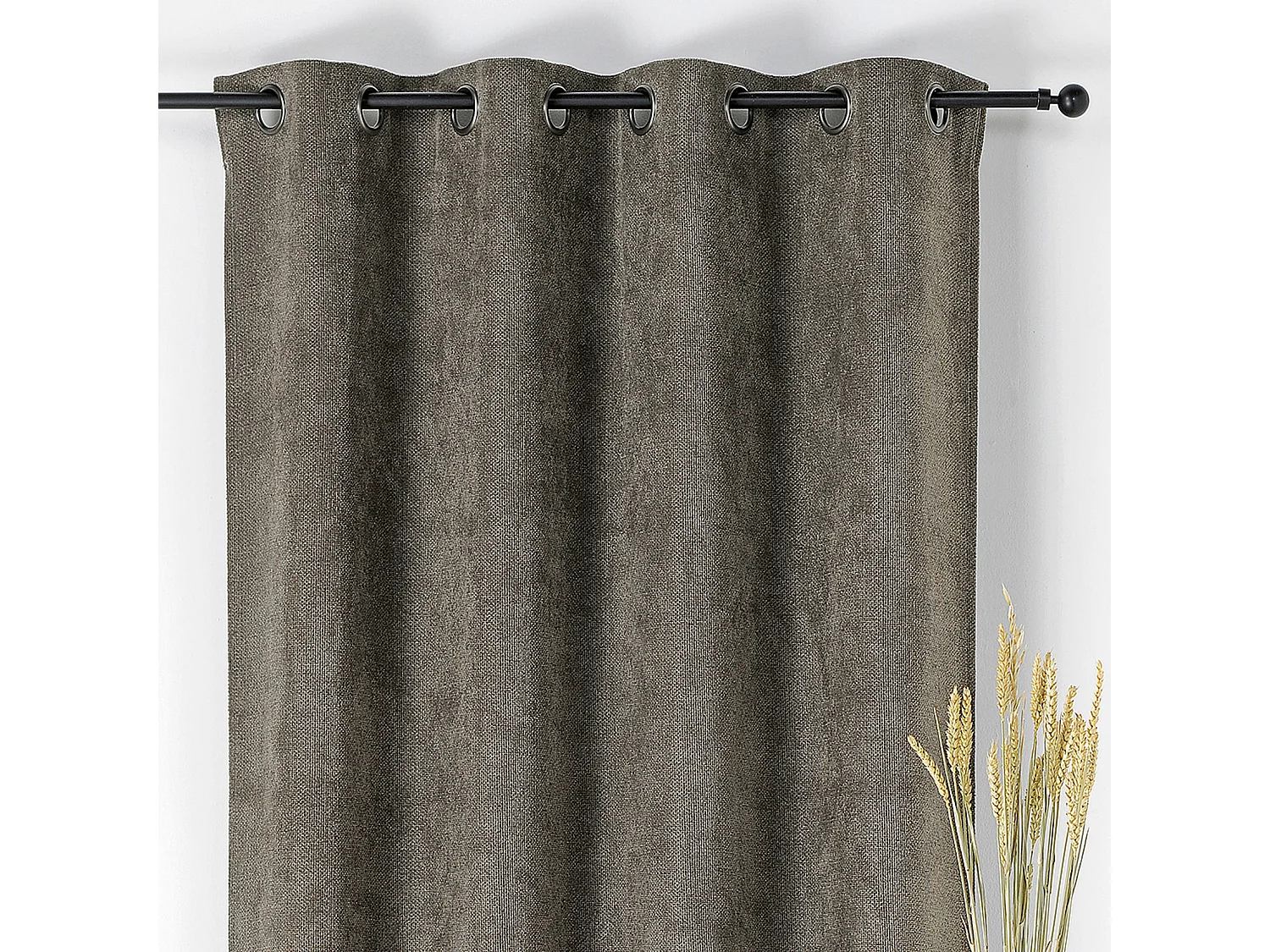 Rideau velours plat à oeillets