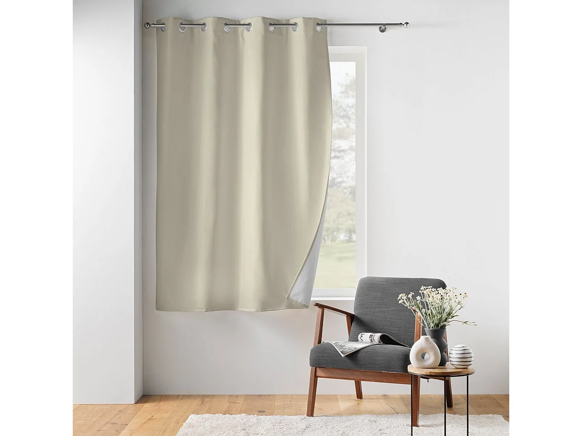 Rideau Isolant Thermique "Micropolar" 135x180cm Lin