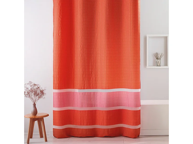 Voilage fantaisie tissée avec rayures horizontales