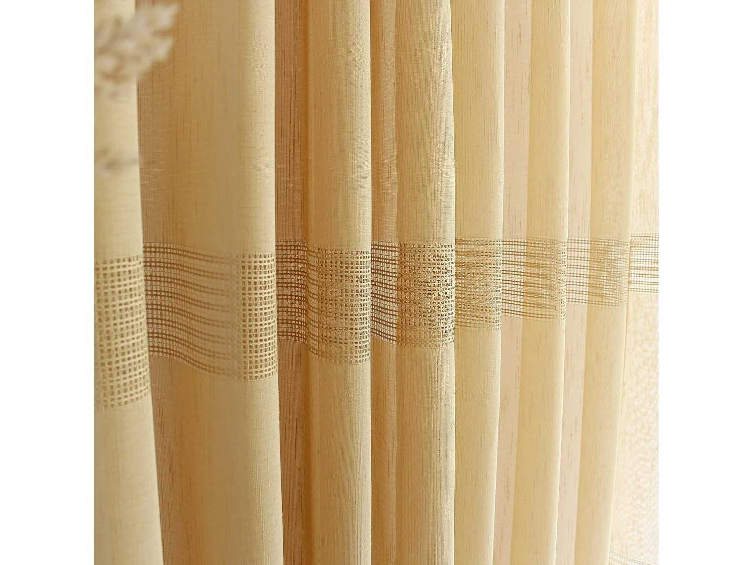 Rideau Voilage à Œillets "Mia" 140x240cm Ocre