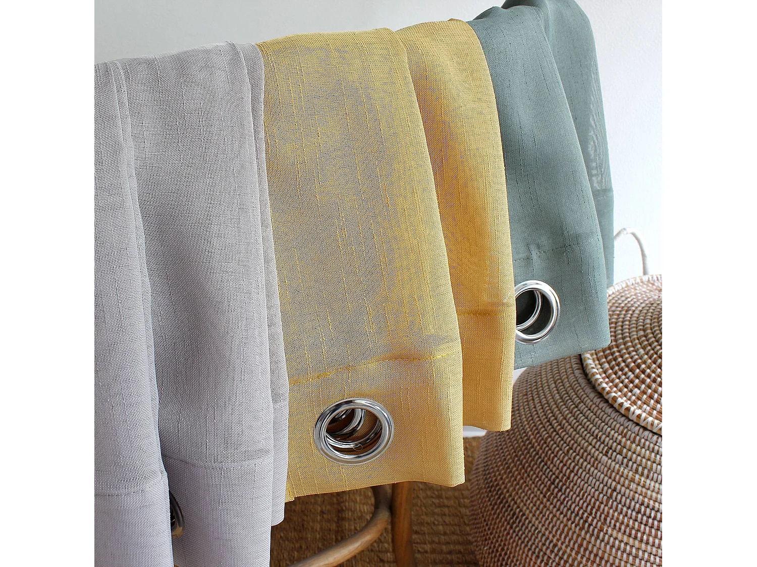 Rideau Voilage à Œillets "Mia" 140x240cm Ocre