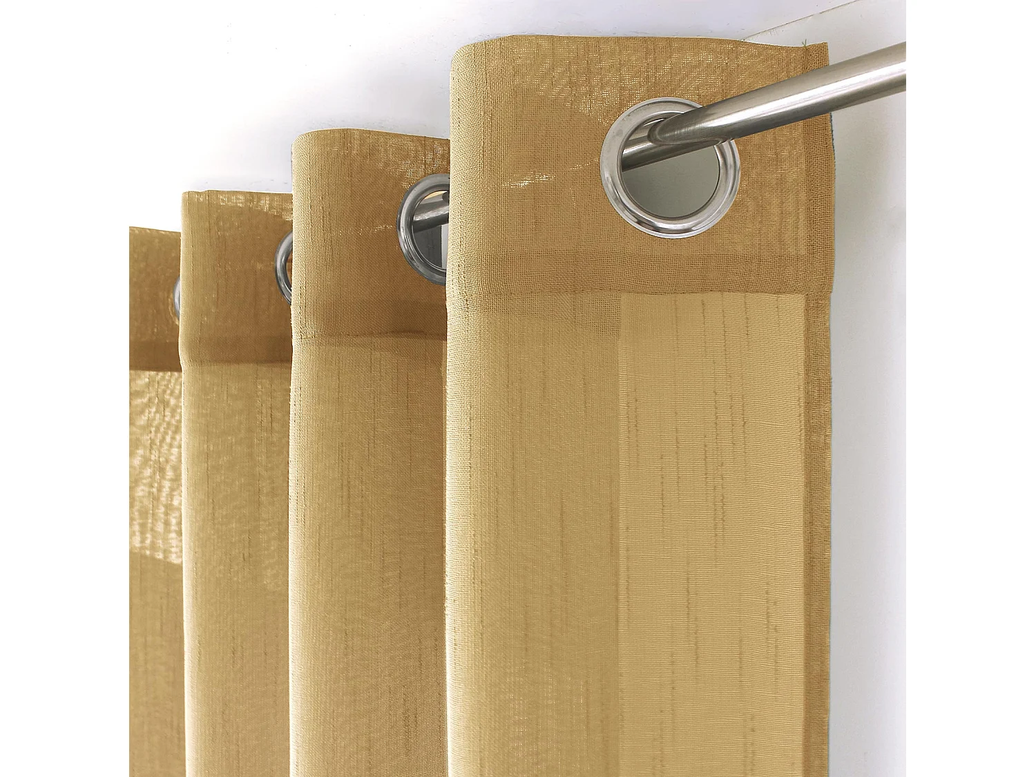 Visillo bohemio con bandas caladas