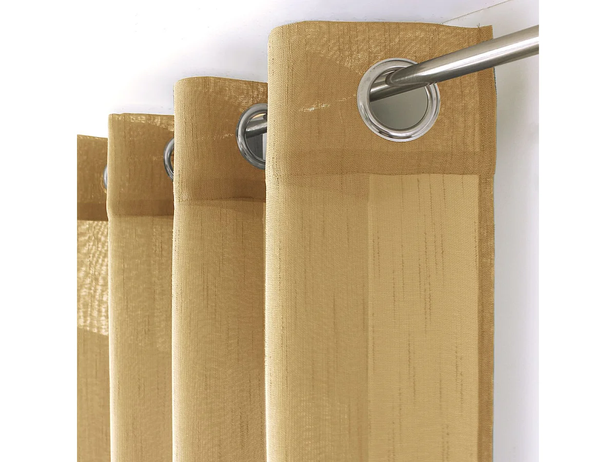 Rideau Voilage à Œillets "Mia" 140x240cm Ocre