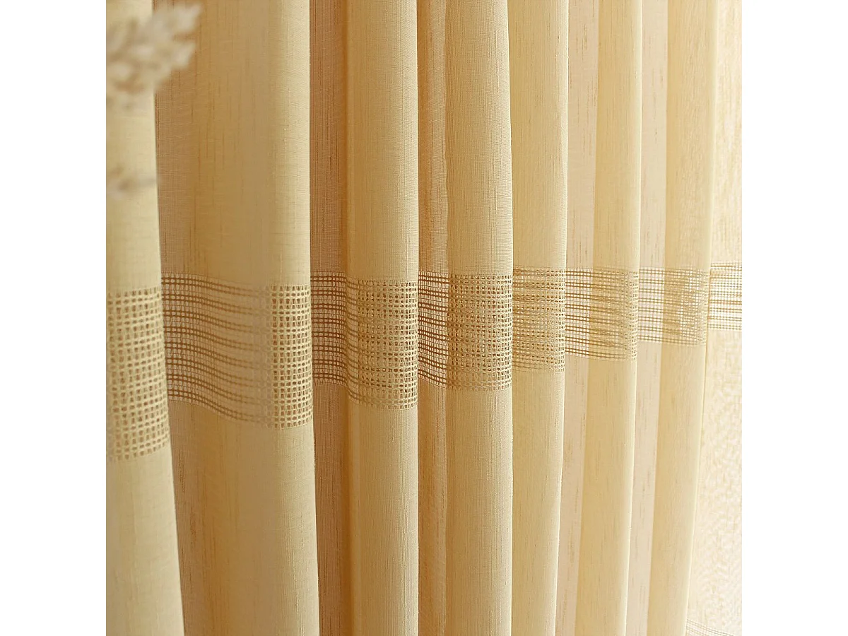 Rideau Voilage à Œillets "Mia" 140x240cm Ocre