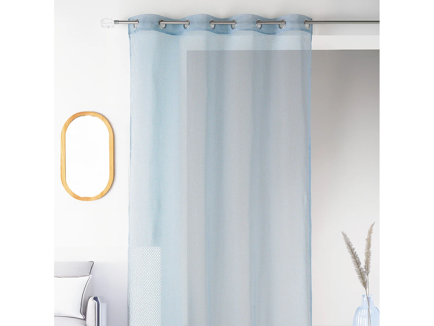 Voilage uni en maille filet