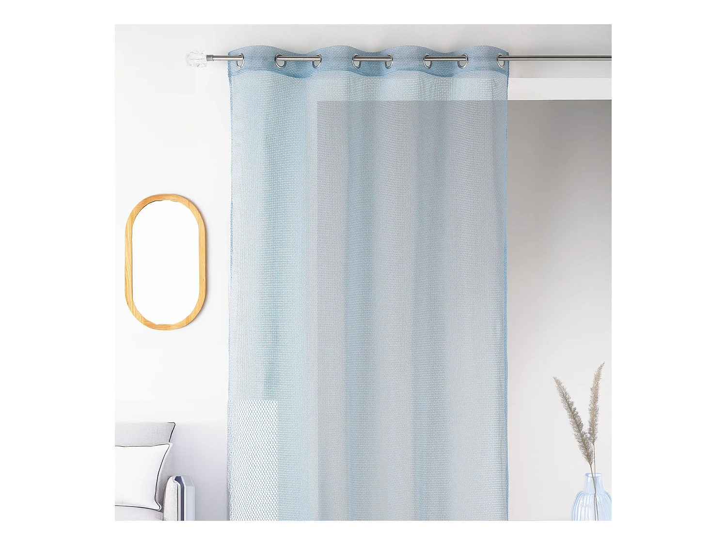 Voilage uni en maille filet